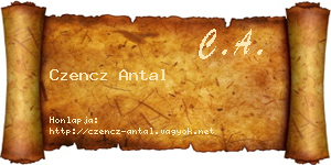 Czencz Antal névjegykártya